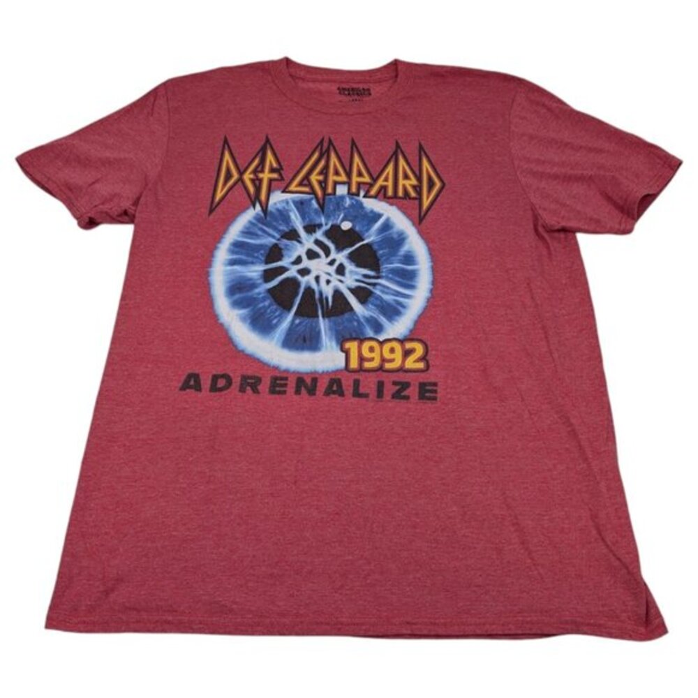 Def Leppard Adrenalize 1992 Rock and Roll‎ Music Band Shirt Adult Large Red